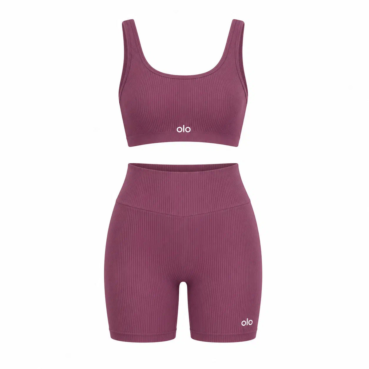 Ribbed Longline Sports Bra Set