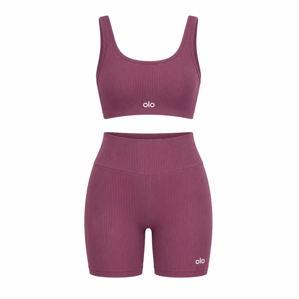 Ribbed Longline Sports Bra Set