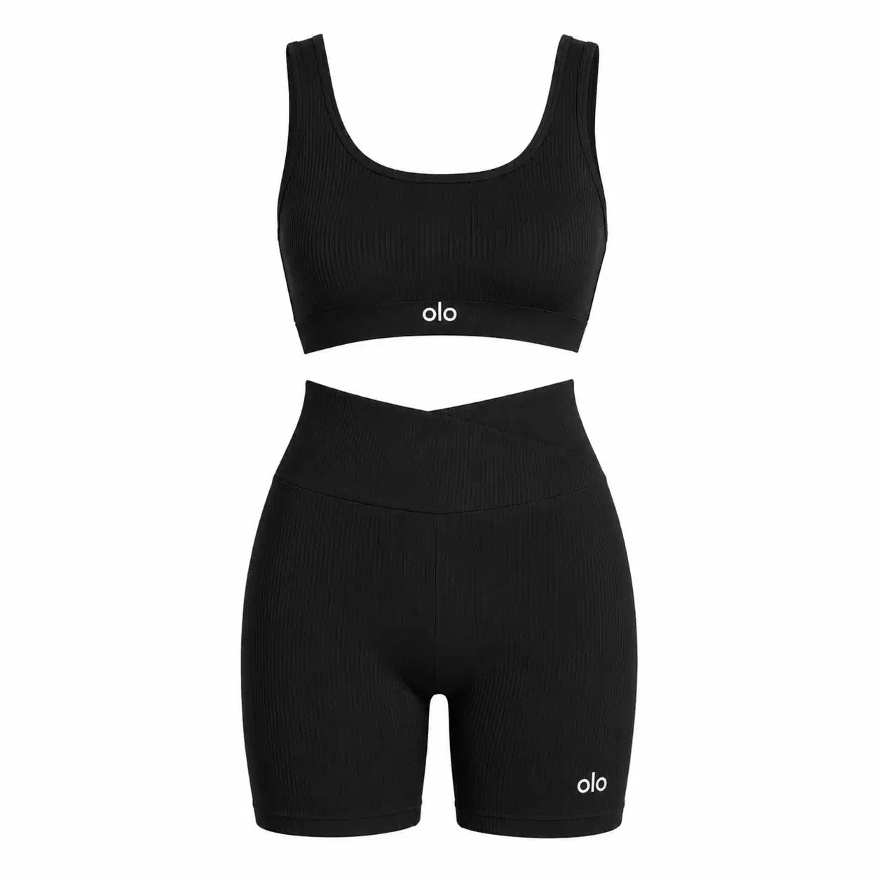 Ribbed Longline Sports Bra Set