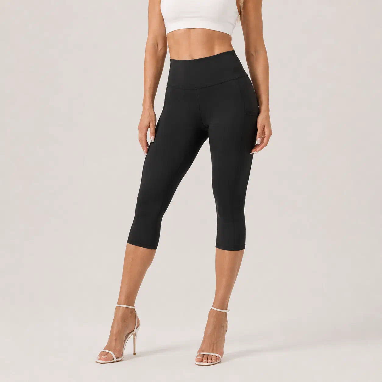 High-Waist Pocket Capri Leggings