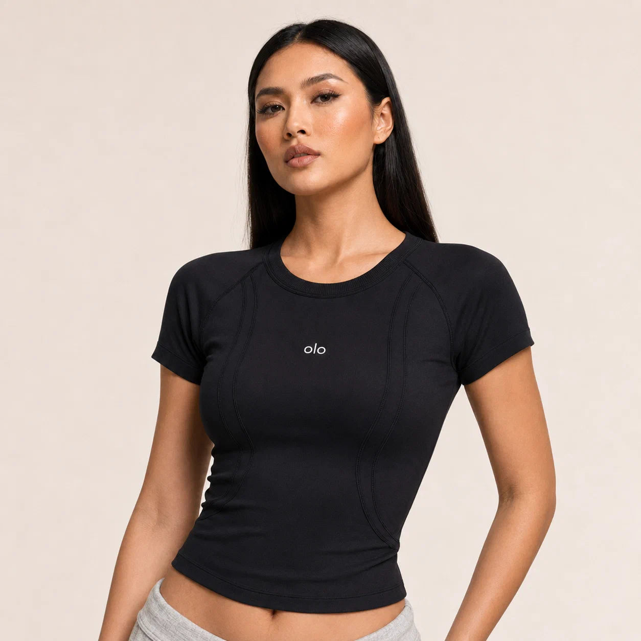 Sculpt-Seam Cropped Training Top