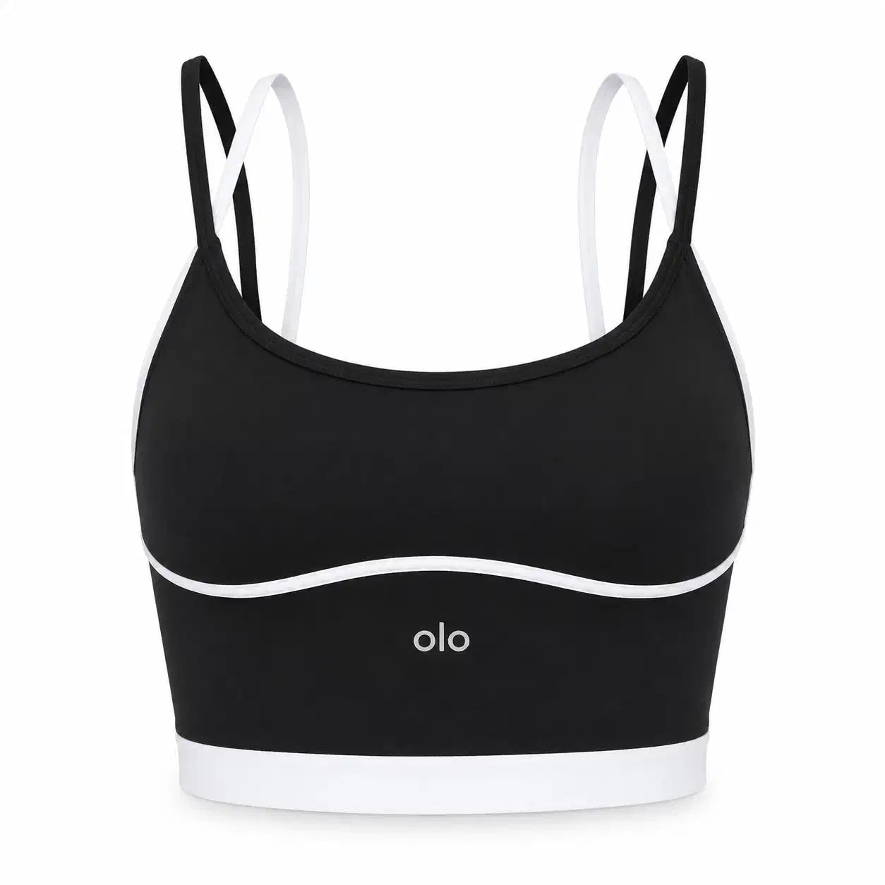 Contrast-Strap Longline Bra