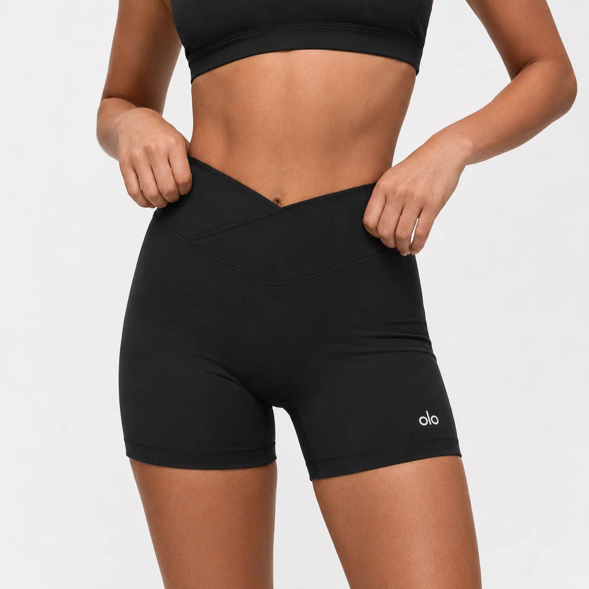 Crossover-Waist Active Shorts