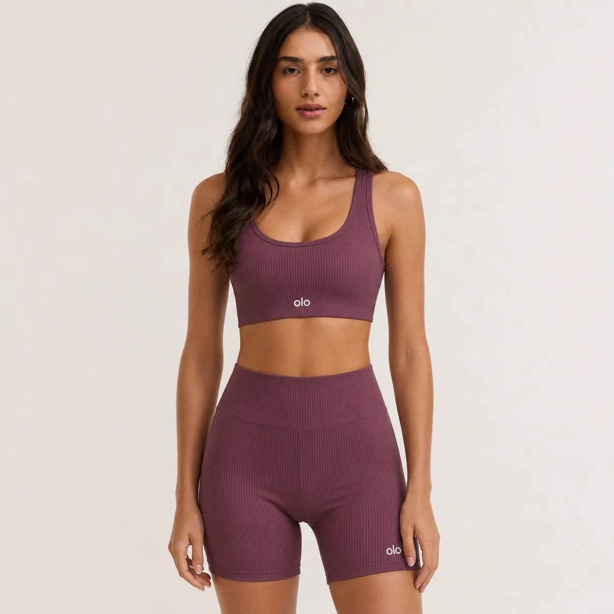 Ribbed Longline Sports Bra Set