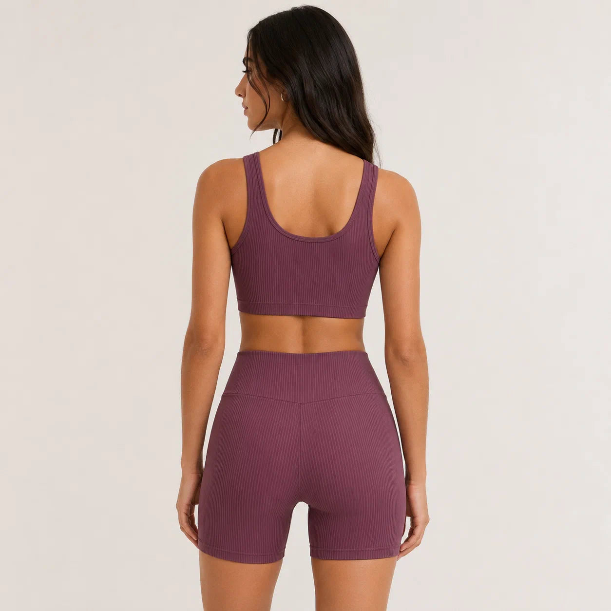 Ribbed Longline Sports Bra Set