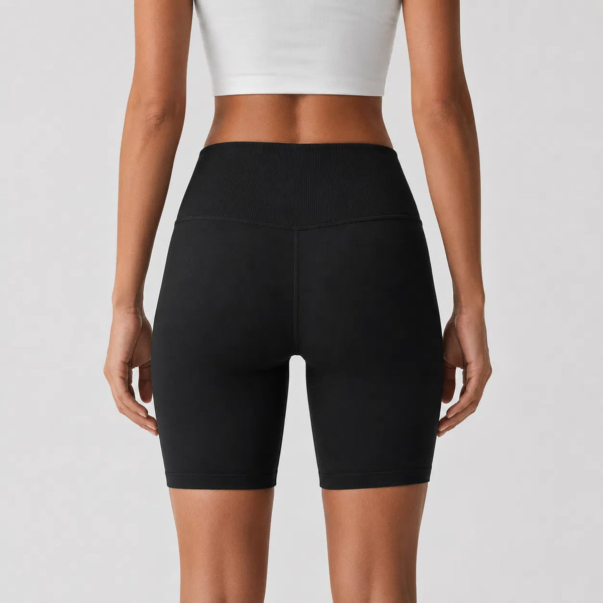 High-Waist Logo Biker Shorts