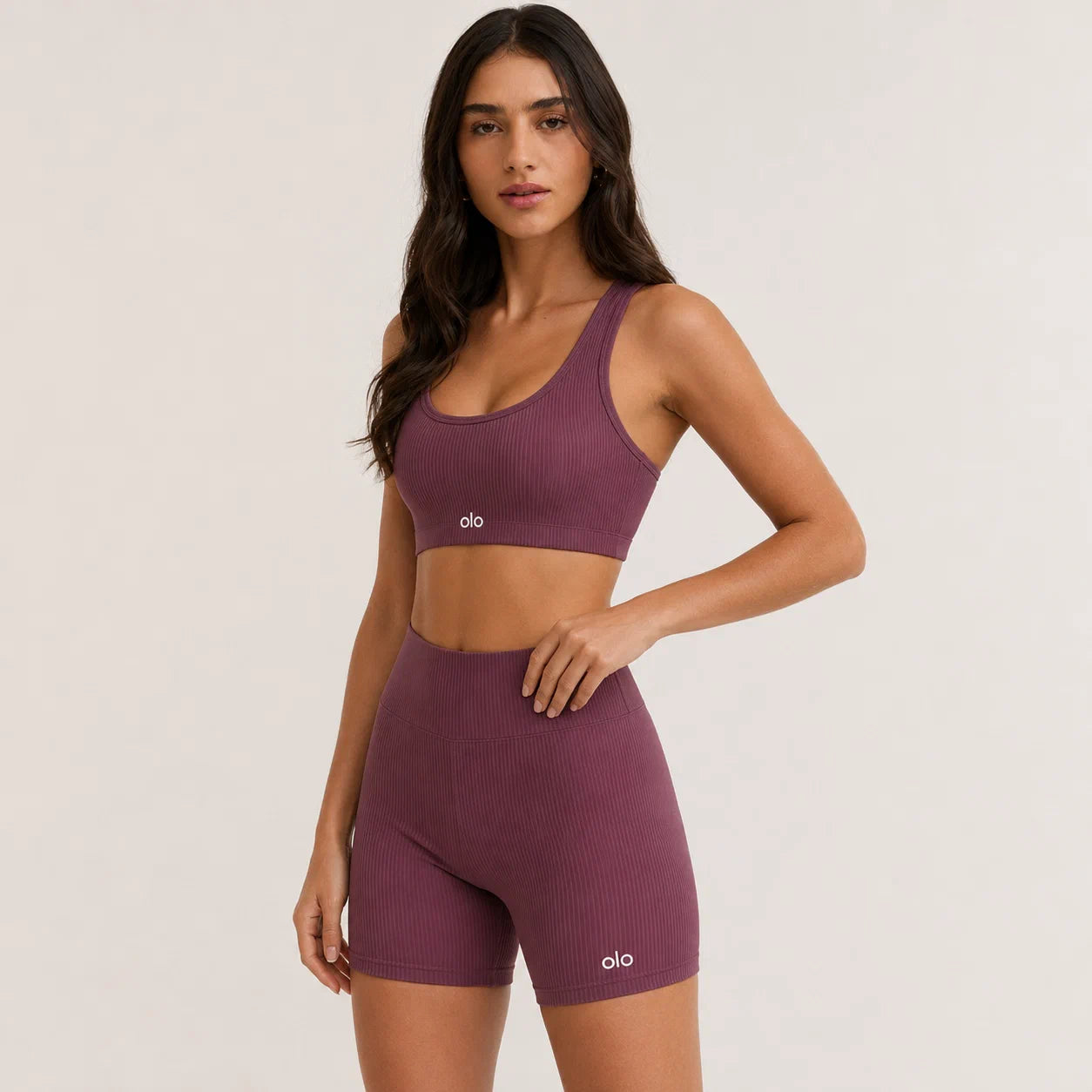 Ribbed Longline Sports Bra Set