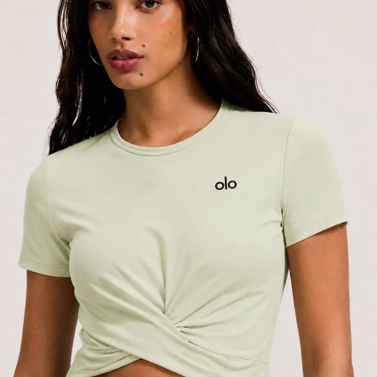 Twist-Front Cropped Tee