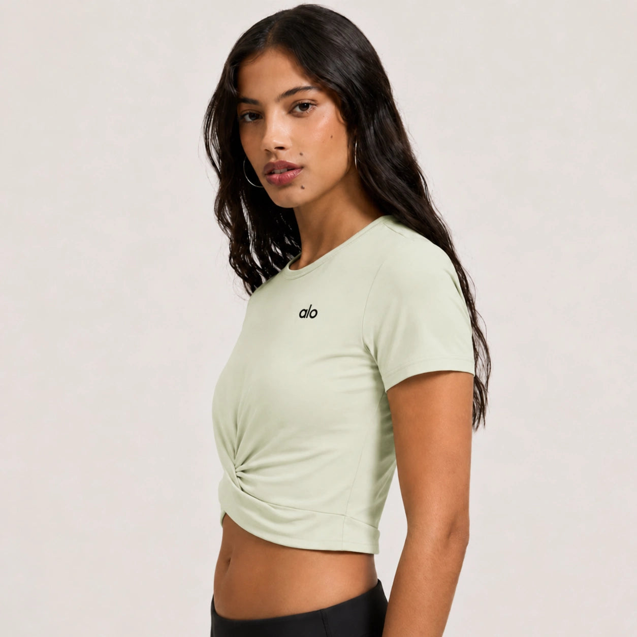 Twist-Front Cropped Tee
