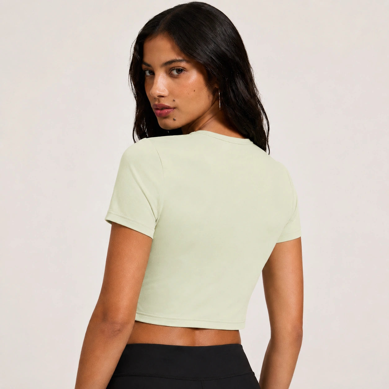 Twist-Front Cropped Tee