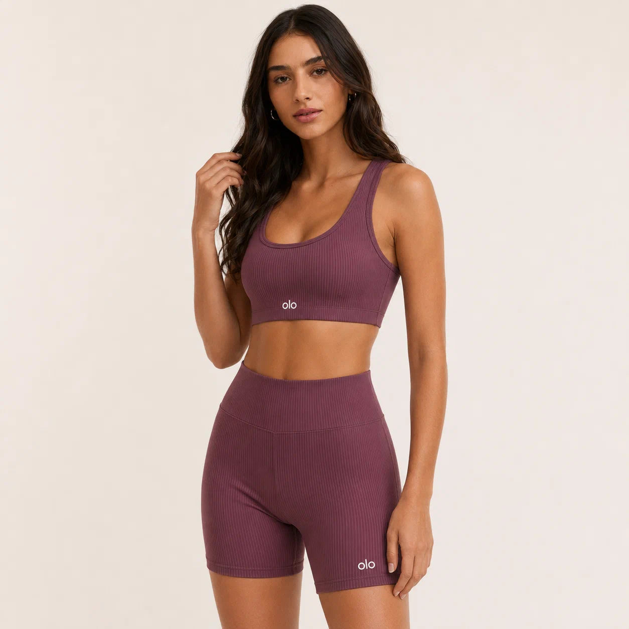 Ribbed Longline Sports Bra Set